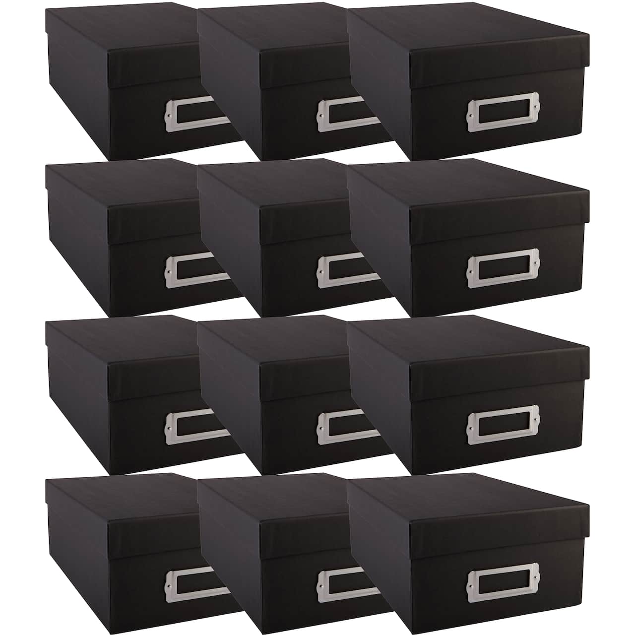 12 Pack: Black Photo Storage Box by Simply Tidy&#x2122;
